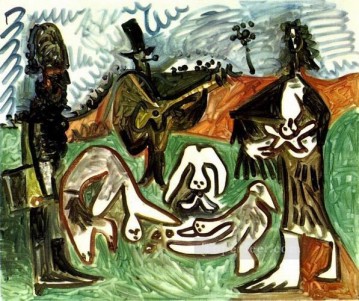  cubism - Guitarist and characters in a landscape II 1960 cubism Pablo Picasso